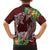 Polynesia Family Matching Off Shoulder Short Dress and Hawaiian Shirt Sharks Duo Tropical Oxblood