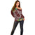 Polynesia Off Shoulder Sweater Sharks Duo Tropical Oxblood