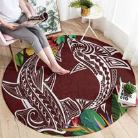 Polynesia Round Carpet Sharks Duo Tropical Oxblood LT7 - Polynesian Pride