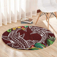 Polynesia Round Carpet Sharks Duo Tropical Oxblood LT7 - Polynesian Pride