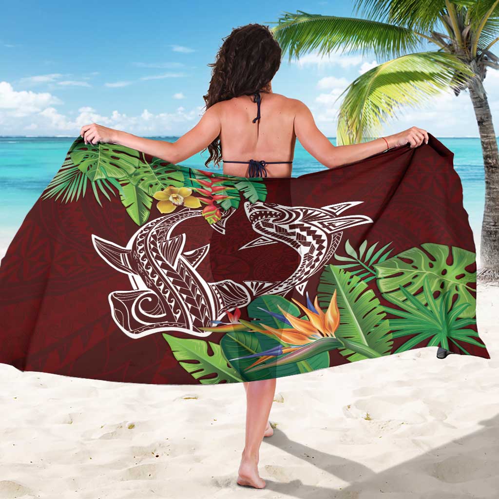 Polynesia Sarong Sharks Duo Tropical Oxblood LT7 - Polynesian Pride