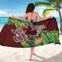 Polynesia Sarong Sharks Duo Tropical Oxblood LT7 - Polynesian Pride