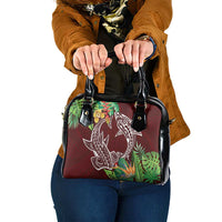 Polynesia Shoulder Handbag Sharks Duo Tropical Oxblood LT7 One Size Oxblood - Polynesian Pride