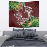 Polynesia Tapestry Sharks Duo Tropical Oxblood LT7 - Polynesian Pride