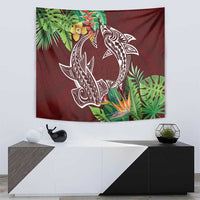 Polynesia Tapestry Sharks Duo Tropical Oxblood LT7 - Polynesian Pride