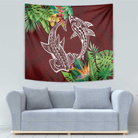 Polynesia Tapestry Sharks Duo Tropical Oxblood LT7 - Polynesian Pride