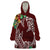 Polynesia Wearable Blanket Hoodie Sharks Duo Tropical Oxblood