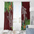 Polynesia Window Curtain Sharks Duo Tropical Oxblood