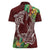 Polynesia Women Polo Shirt Sharks Duo Tropical Oxblood