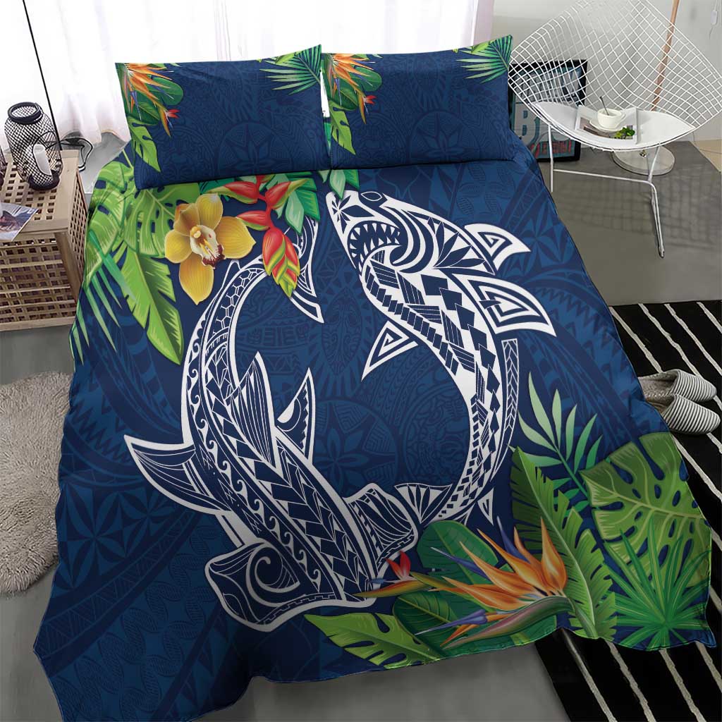 Polynesia Bedding Set Sharks Duo Tropical Navy LT7 - Polynesian Pride