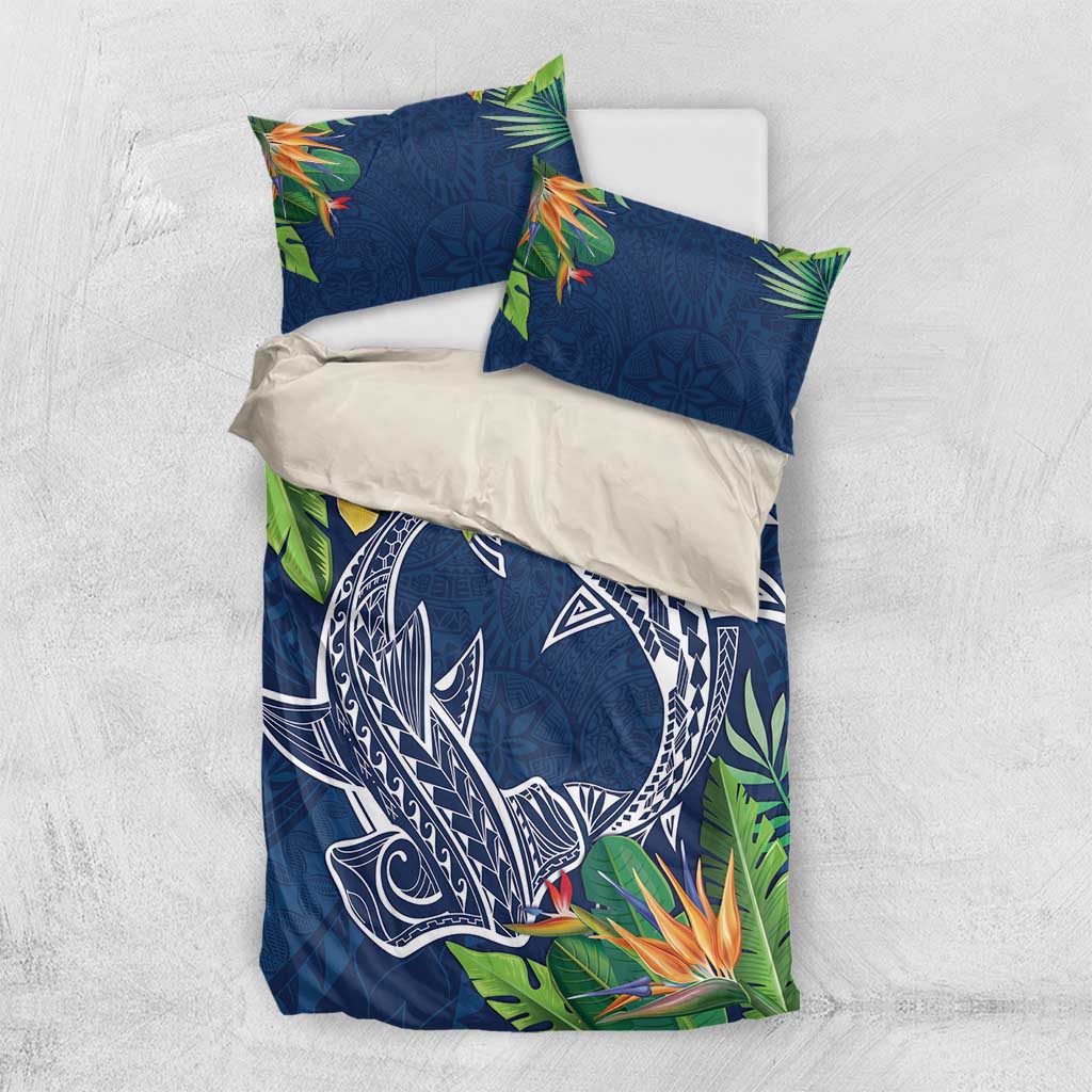 Polynesia Bedding Set Sharks Duo Tropical Navy LT7 US Twin 172cm x 218cm Navy - Polynesian Pride