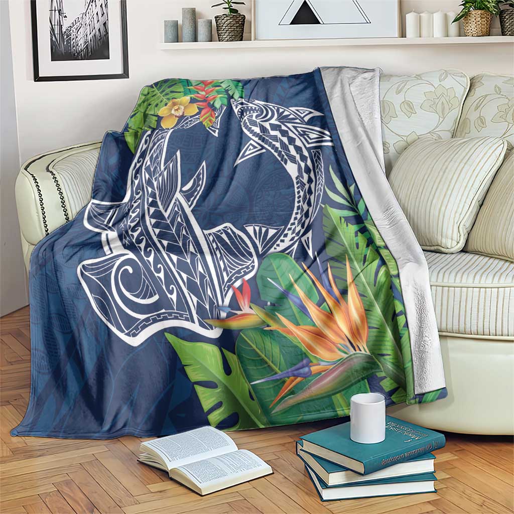 Polynesia Blanket Sharks Duo Tropical Navy LT7 Navy - Polynesian Pride