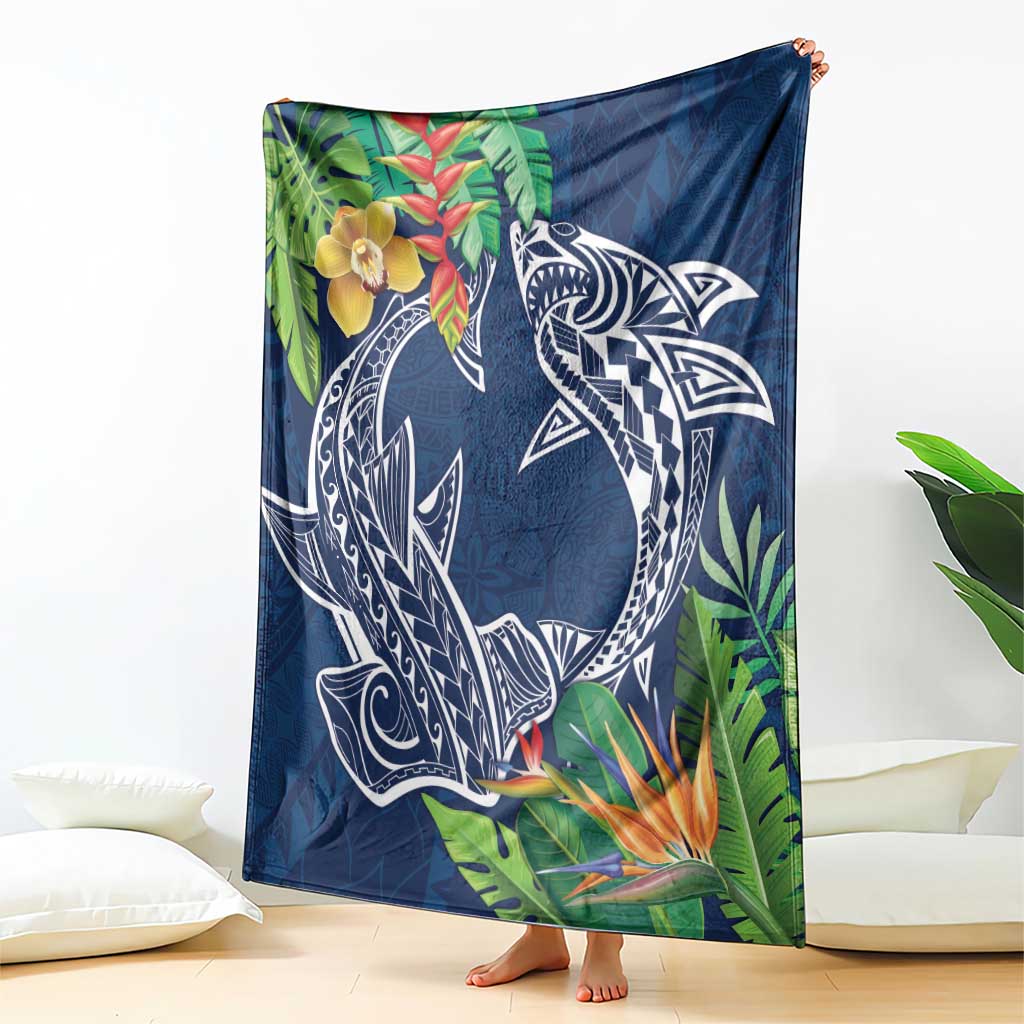 Polynesia Blanket Sharks Duo Tropical Navy LT7 - Polynesian Pride