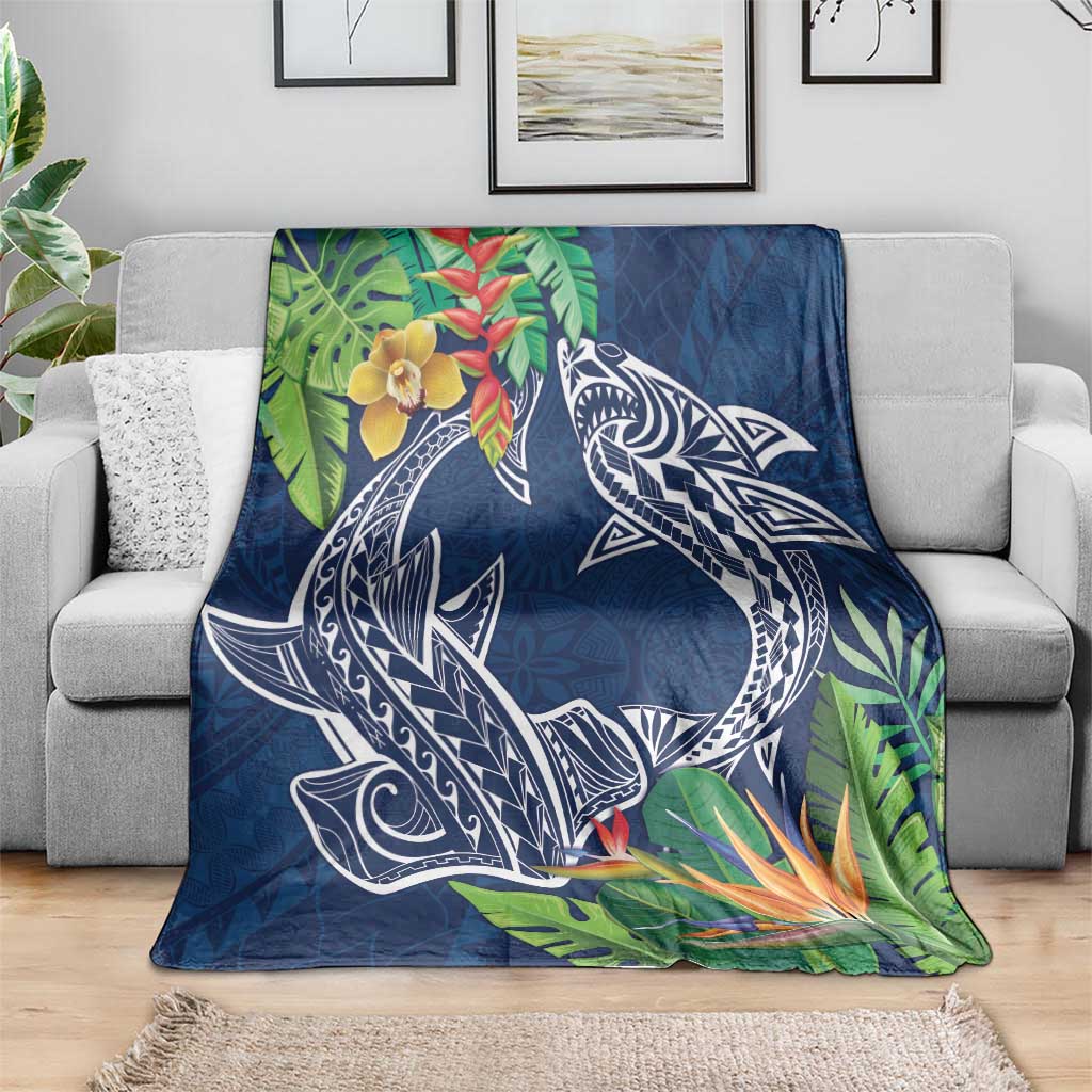 Polynesia Blanket Sharks Duo Tropical Navy LT7 - Polynesian Pride
