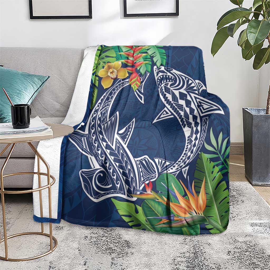 Polynesia Blanket Sharks Duo Tropical Navy LT7 - Polynesian Pride