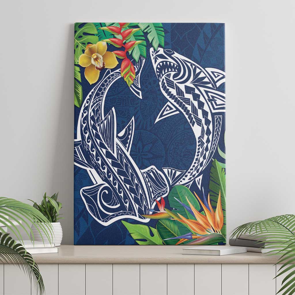Polynesia Canvas Wall Art Sharks Duo Tropical Navy LT7 - Polynesian Pride