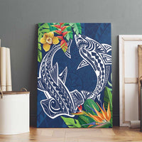 Polynesia Canvas Wall Art Sharks Duo Tropical Navy LT7 - Polynesian Pride