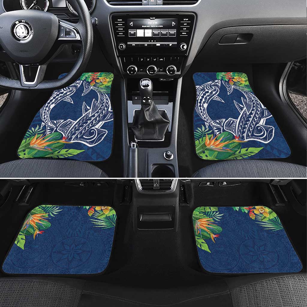 Polynesia Car Mats Sharks Duo Tropical Navy LT7 Set 4pcs Navy - Polynesian Pride