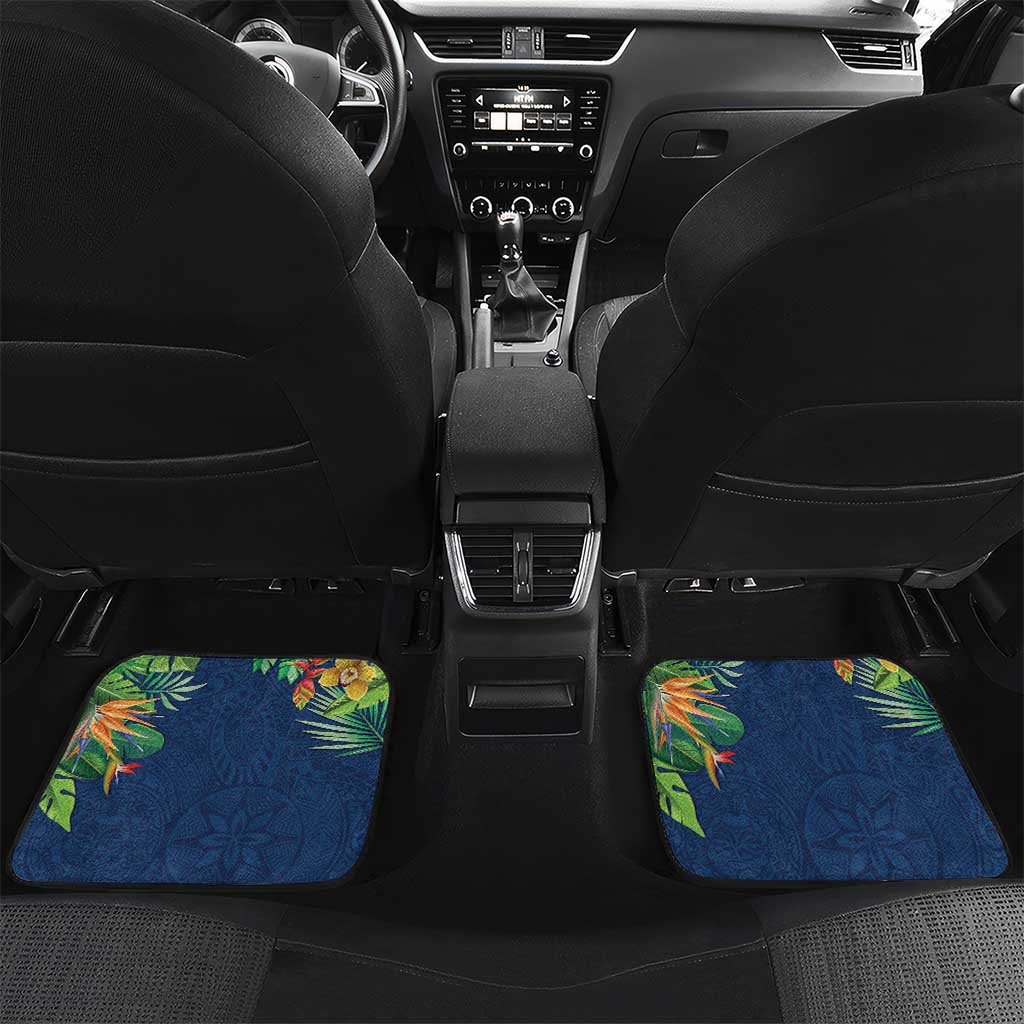 Polynesia Car Mats Sharks Duo Tropical Navy LT7 Set 2pcs - Back Navy - Polynesian Pride