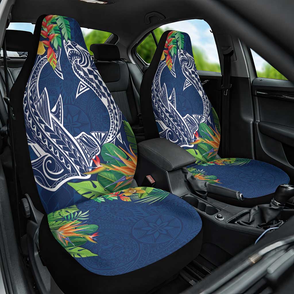 Polynesia Car Seat Cover Sharks Duo Tropical Navy LT7 One Size Navy - Polynesian Pride