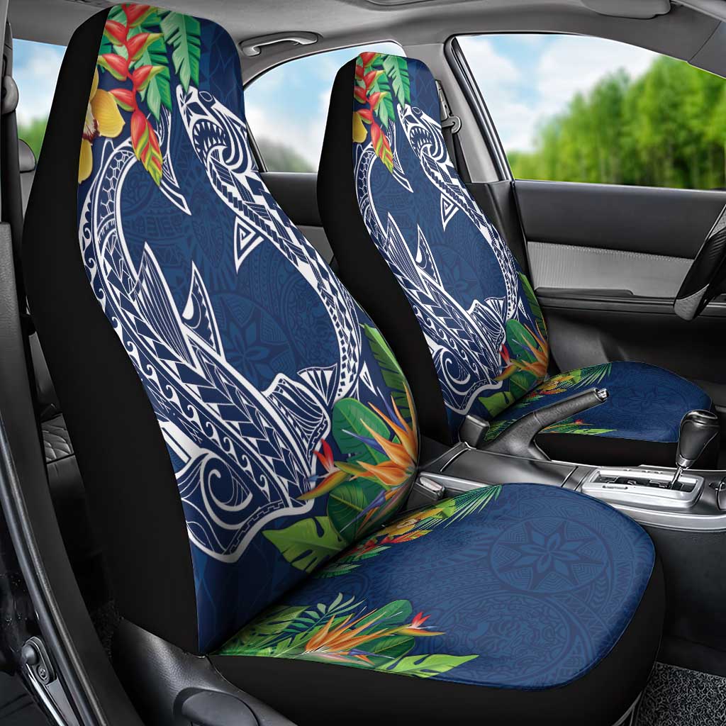 Polynesia Car Seat Cover Sharks Duo Tropical Navy LT7 - Polynesian Pride