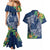 Polynesia Couples Matching Mermaid Dress and Hawaiian Shirt Sharks Duo Tropical Navy