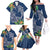 Polynesia Family Matching Off The Shoulder Long Sleeve Dress and Hawaiian Shirt Sharks Duo Tropical Navy