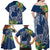 Polynesia Family Matching Off Shoulder Maxi Dress and Hawaiian Shirt Sharks Duo Tropical Navy