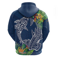 Polynesia Hoodie Sharks Duo Tropical Navy LT7 - Polynesian Pride