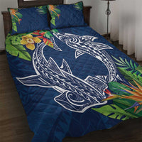 Polynesia Quilt Bed Set Sharks Duo Tropical Navy LT7 Navy - Polynesian Pride