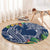 Polynesia Round Carpet Sharks Duo Tropical Navy