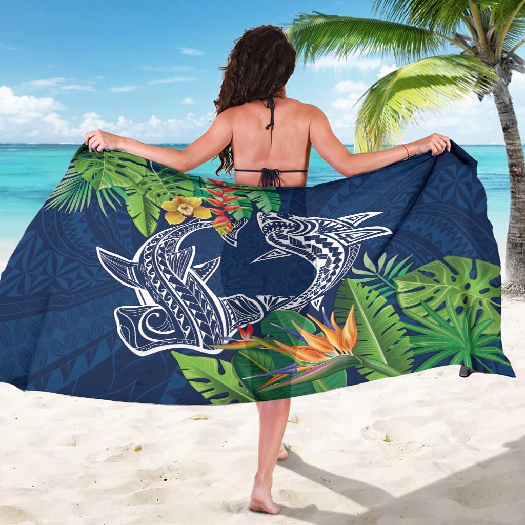 Polynesia Sarong Sharks Duo Tropical Navy LT7 - Polynesian Pride
