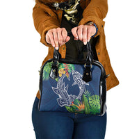 Polynesia Shoulder Handbag Sharks Duo Tropical Navy LT7 One Size Navy - Polynesian Pride