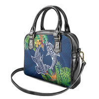 Polynesia Shoulder Handbag Sharks Duo Tropical Navy LT7 - Polynesian Pride