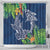 Polynesia Shower Curtain Sharks Duo Tropical Navy