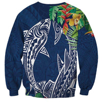 Polynesia Sweatshirt Sharks Duo Tropical Navy LT7 - Polynesian Pride