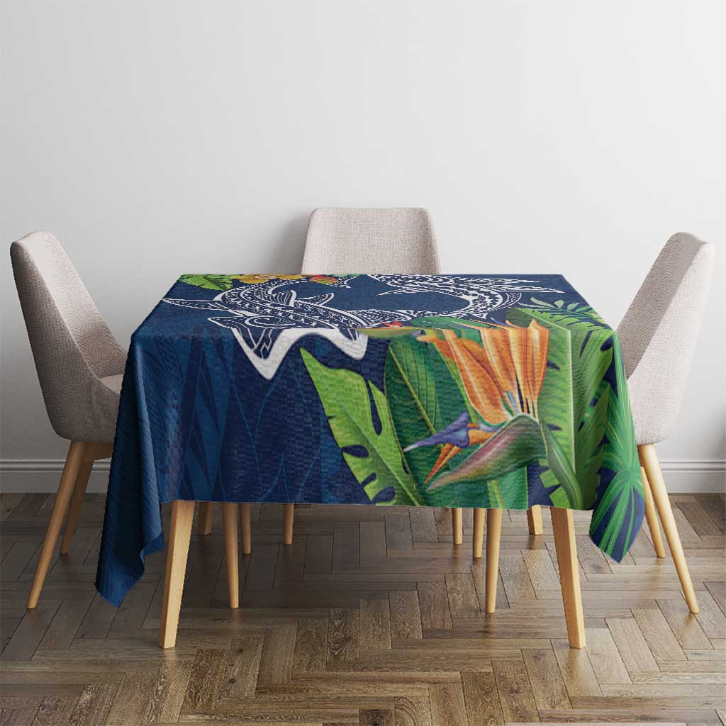 Polynesia Tablecloth Sharks Duo Tropical Navy LT7 - Polynesian Pride