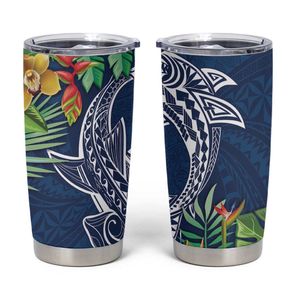 Polynesia Tumbler Cup Sharks Duo Tropical Navy LT7 Navy - Polynesian Pride