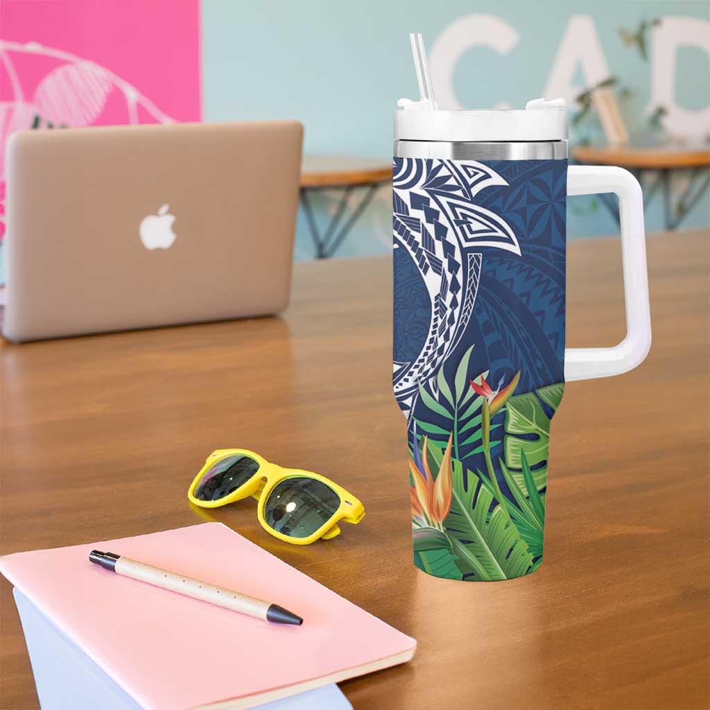 Polynesia Tumbler With Handle Sharks Duo Tropical Navy LT7 - Polynesian Pride