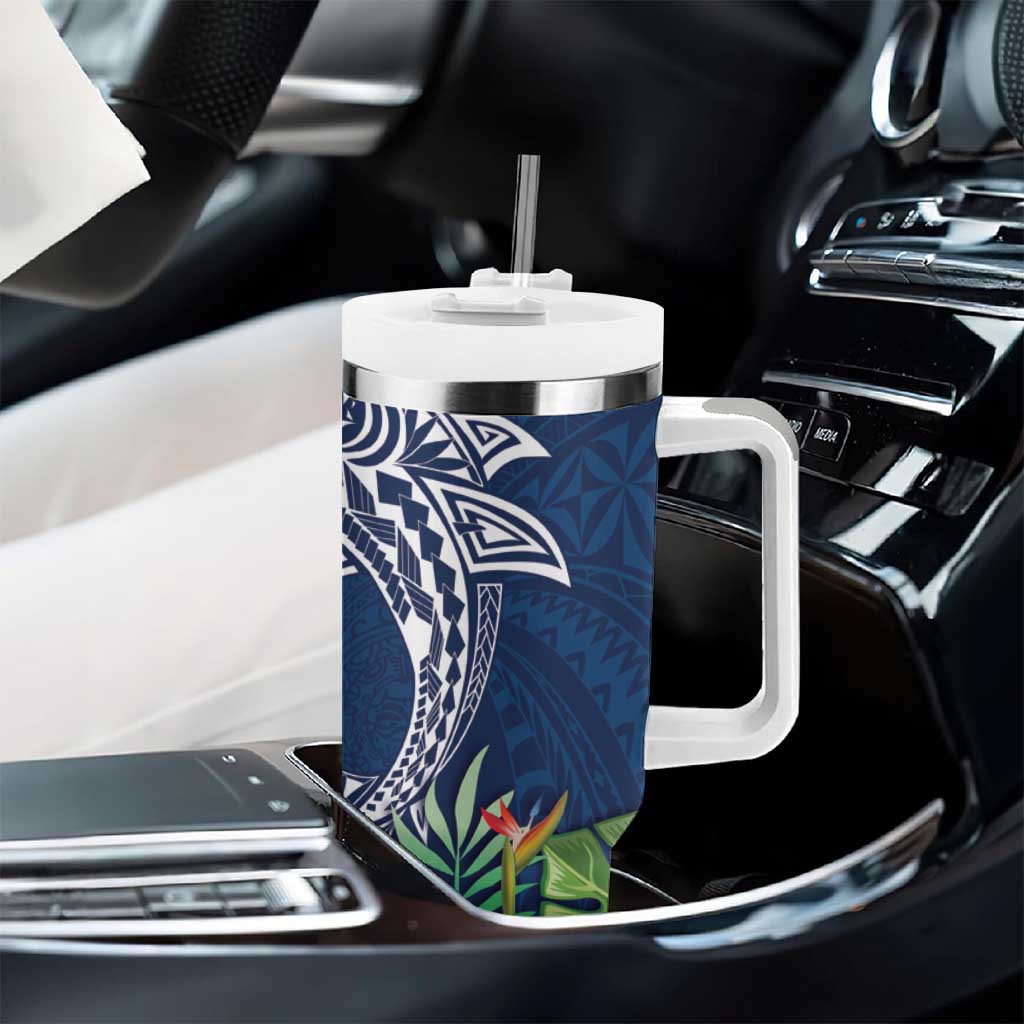 Polynesia Tumbler With Handle Sharks Duo Tropical Navy LT7 - Polynesian Pride