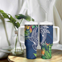 Polynesia Tumbler With Handle Sharks Duo Tropical Navy LT7 - Polynesian Pride
