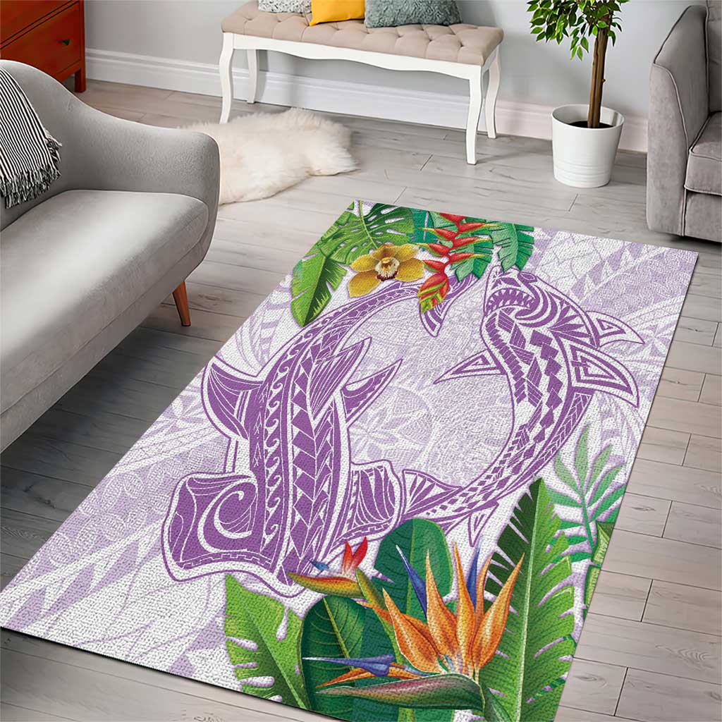 Polynesia Area Rug Sharks Duo Tropical Lavender LT7 - Polynesian Pride