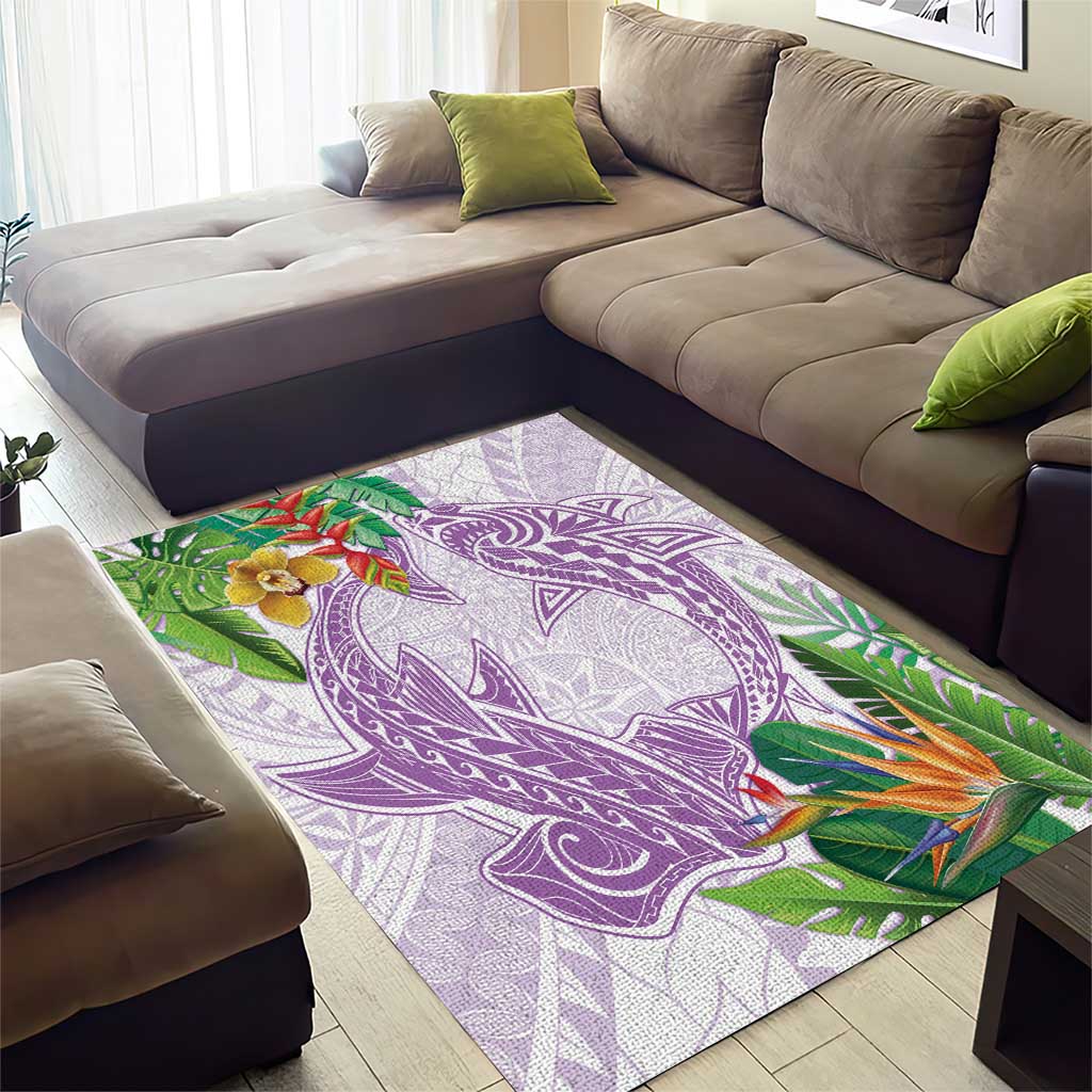 Polynesia Area Rug Sharks Duo Tropical Lavender LT7 - Polynesian Pride