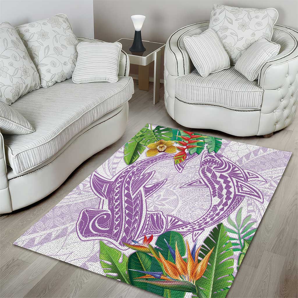Polynesia Area Rug Sharks Duo Tropical Lavender LT7 - Polynesian Pride