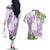 Polynesia Couples Matching Off The Shoulder Long Sleeve Dress and Hawaiian Shirt Sharks Duo Tropical Lavender