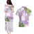 Polynesia Couples Matching Puletasi and Hawaiian Shirt Sharks Duo Tropical Lavender