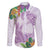 Polynesia Family Matching Long Sleeve Bodycon Dress and Hawaiian Shirt Sharks Duo Tropical Lavender