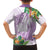 Polynesia Family Matching Off The Shoulder Long Sleeve Dress and Hawaiian Shirt Sharks Duo Tropical Lavender