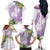 Polynesia Family Matching Off The Shoulder Long Sleeve Dress and Hawaiian Shirt Sharks Duo Tropical Lavender