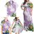 Polynesia Family Matching Off Shoulder Maxi Dress and Hawaiian Shirt Sharks Duo Tropical Lavender